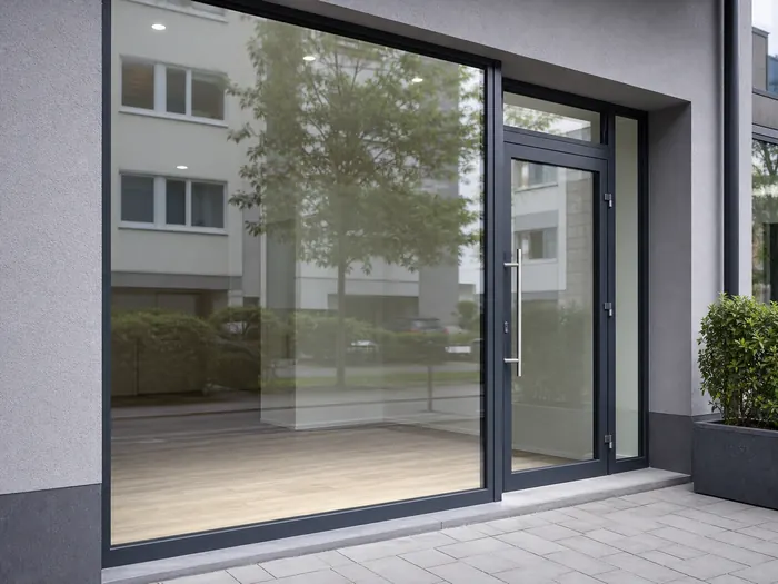 Saubere Schaufenster- und Eingangsverglasung